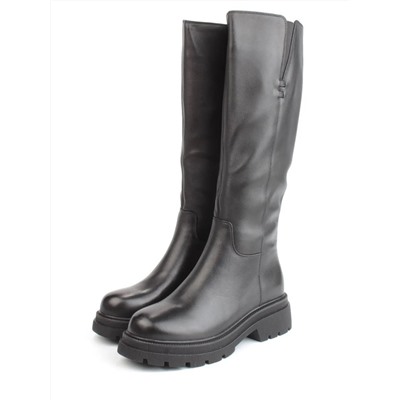 02-FK884-1M BLACK Сапоги зимние женские (натуральная кожа, байка, натуральный мех)