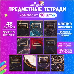 Набор предметных тетрадей 48 листов Calligata «Мрамор темный», 10 предметов