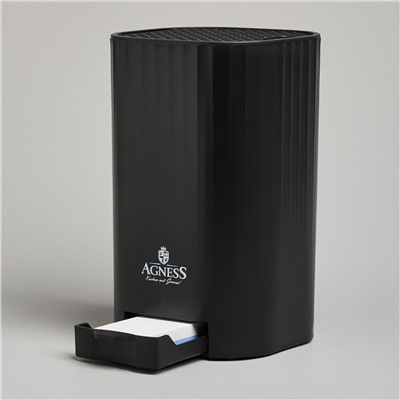 ПОДСТАВКА ДЛЯ НОЖЕЙ AGNESS С ТОЧИЛЬНЫМ КАМНЕМ 13,6*14,6*23 СМ