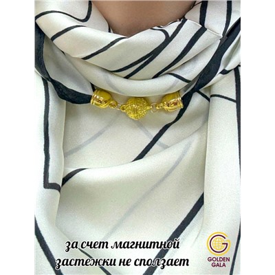 Платок на шею с украшением шелковый Арт 2530/06