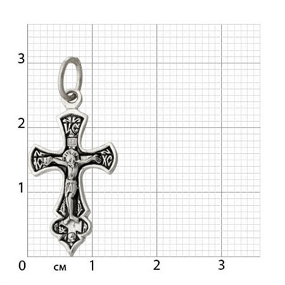 Крест из серебра литье частичное чернение
