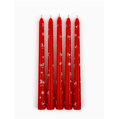 Свечи новогодние «Самых ярких воспоминаний», набор 5 шт., красные