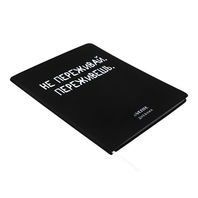 Дневник школьный для 1-11 классов «Не переживай», интегральная обложка, искусственная кожа, шелкография, ляссе, 80 г/м²