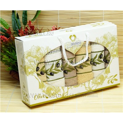 Махровые Полотенца 30x50 см. 6 шт./уп. Olive TWO DOLPHINS