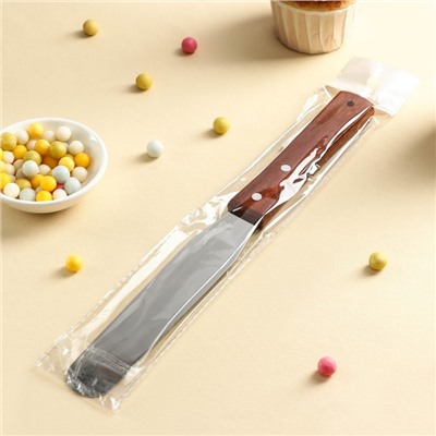 Кондитерская лопатка - палетка, прямая, 27 см, рабочая часть 15 см, коричневая