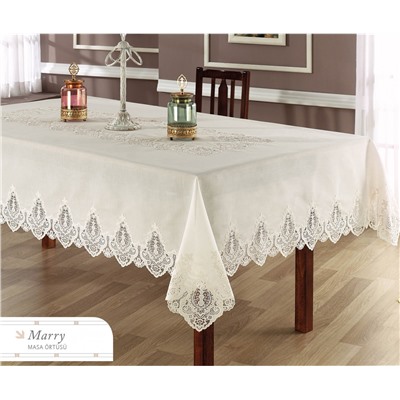 Скатерть с Декоративной Вышивкой 160x260 см Marry - Royal Nazik
