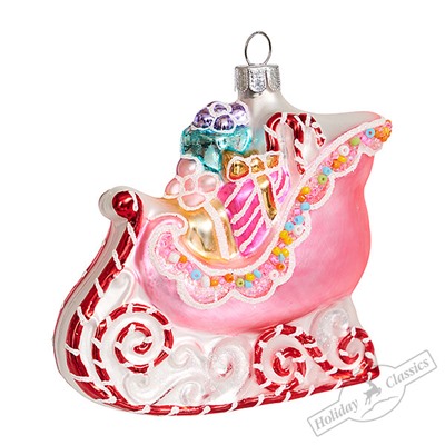 Сани "Пряничный узор" (стекло) 9,5х3х9 см