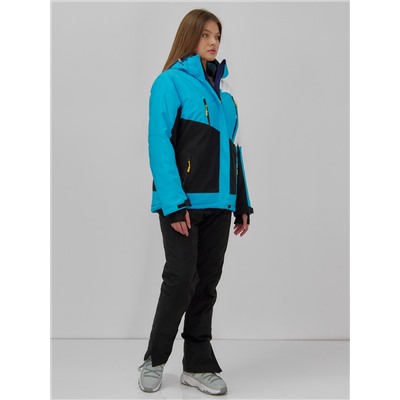 Горнолыжная куртка женская зимняя синего цвета 7081S