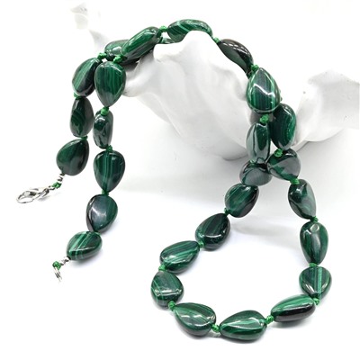 Бусы из малахита капля 10*14мм, 50см