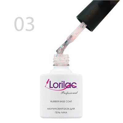 Каучуковая база для гель-лака с поталью Lorilac № 3 10 ml