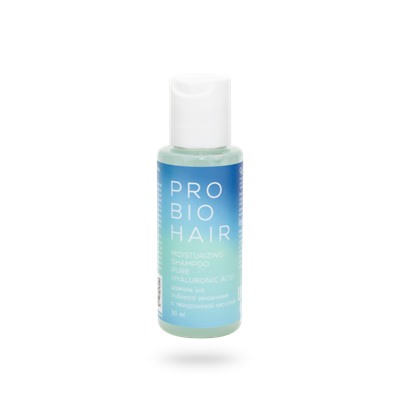 Миниатюра PRO BIO HAIR MOISTURIZING SHAMPOO увлажняющий шампунь с гиалуроновой кислотой, 50 мл