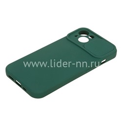 Задняя панель для  iPhone 13 6.1"  Силикон матовый (защита камеры) хаки