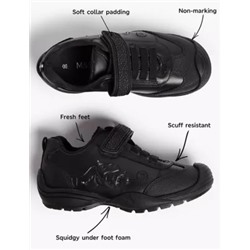 Kids' Leather Light Up School Shoes (8 Small - 1 Large)