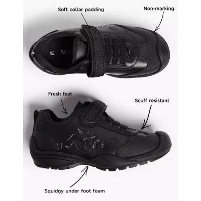 Kids' Leather Light Up School Shoes (8 Small - 1 Large)
