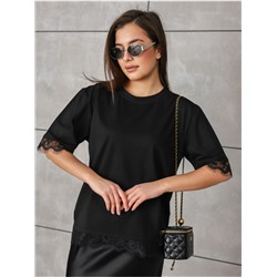 Футболка "Лейс" черный женская