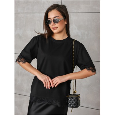 Футболка "Лейс" черный женская