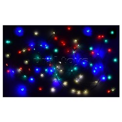 Электрогирлянда Роса 50м, 500 ламп, зеленый провод, цветная