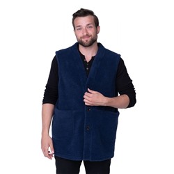 Мужской жилет MEN VEST WOOL, цвет ИНДИГО, цвет СИНИЙ