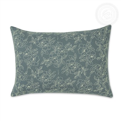 Трикотажная наволочка на молнии Цветы зелёные Арт Дизайн