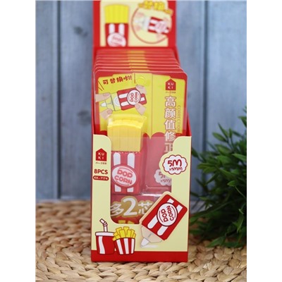 Корректор "French fries", red + 2 сменных блока, шоу-бокс 8 шт.