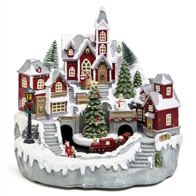 МУЗЫКАЛЬНАЯ СТАТУЭТКА "ЗИМНИЙ ГОРОДОК" 28Х28,5Х27 СМ