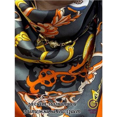 Платок на шею с украшением шелковый Арт 2530/07