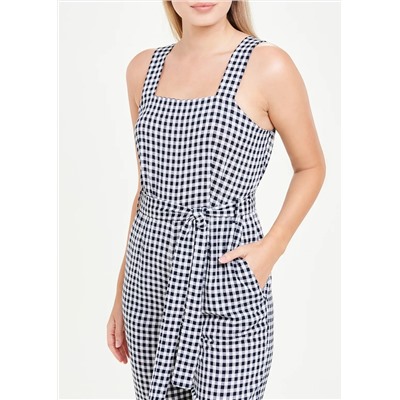 Sleeveless Gingham Jumpsuit