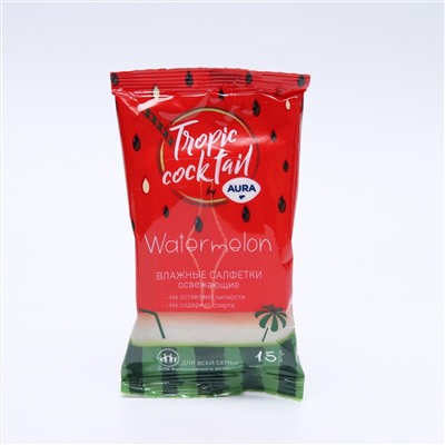 Влажные салфетки Aura Tropic Cocktail, освежающие,
