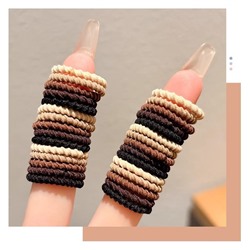 Набор резиночек для волос 100 шт. в косметичке с Ромашкой, диаметр 2 см. ЧЕРНЫЕ+КОРИЧНЕВЫЕ