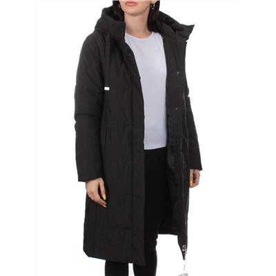 1120 BLACK Пальто зимнее облегченное женское (холлофайбер 150 гр.)