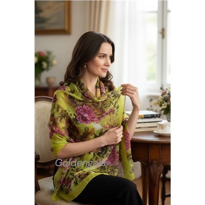 Шарф шифоновый с цветочным принтом Арт 0981/12