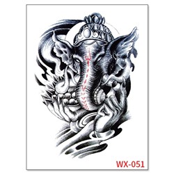 TTWX-051 Временная татуировка Ганеша, 21х15см