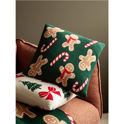 Подушка вязаная с новогодним рисунком Gingerman из коллекции New Year Essential, 45x45 см