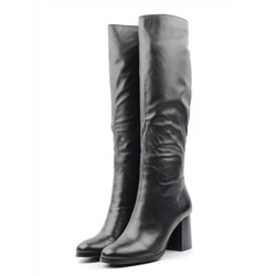 02-K83-D1 BLACK Сапоги зимние женские (натуральная кожа, натуральный мех (еврозима))