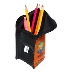 Пенал тубус-подставка, 85 х 210 х 65 мм, мягкий, тканевый, Calligrata, ПМО 12-20 "Панда"