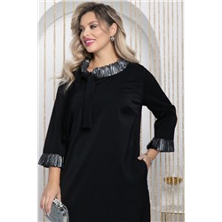 Платье Жемчужина (черное/серебро) П12148