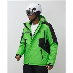 Горнолыжный костюм мужской зимний зеленого цвета 02381Z