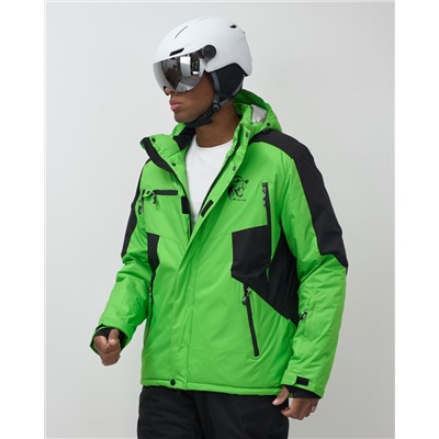 Горнолыжный костюм мужской зимний зеленого цвета 02381Z