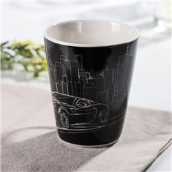 Кружка Доляна «Машина», 310 мл, фарфор, чёрная