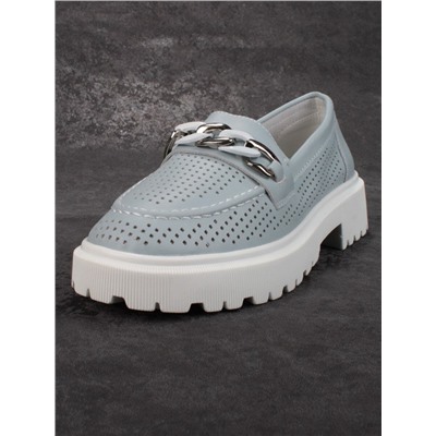 03-PDD153-2 GRAY/BLUE Полуботинки женские (натуральная кожа)