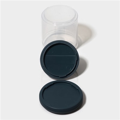 Банки для хранения Доляна, набор 4 шт.: 120 мл, 180 мл, 230 мл, 290 мл, пластик, прозрачные