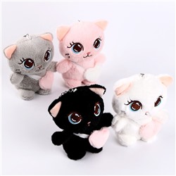 Мягкая игрушка «Кот с сердцем», на брелоке, 11 см, цвета МИКС