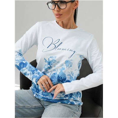 Лонгслив "Блуминг" белый