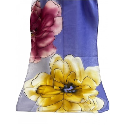 Шарф шифоновый с цветочным рисунком 3D Арт М52/4