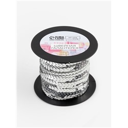 Пайетки на нити, 6 мм, 91 ± 1 м, цвет серебряный №1