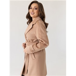 Пальто женское демисезонное 22970 (кэмел/ворсовая ткань)