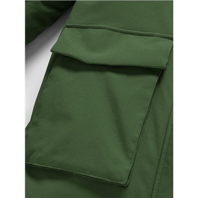 Парка зимняя подростковая для девочки темно-зеленого цвета 9344TZ