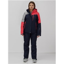 Горнолыжный костюм женский зимний УЦЕНКА малинового цвета 02818M