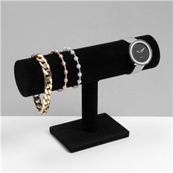 Подставка для часов, браслетов и цепочек QF, 23×13.5×7 см, d=5 см, чёрная