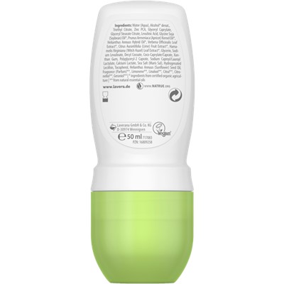 lavera Deo Roll-on Natural & Refresh, Лавера Шариковый дезодорант с органическим лимоном и минералами, 50 мл